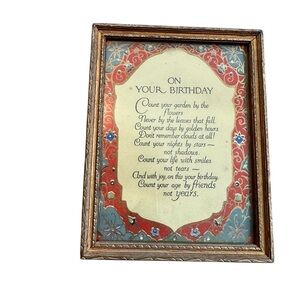 Vintage Art Deco Framed Birthday Friend Love Sentiment